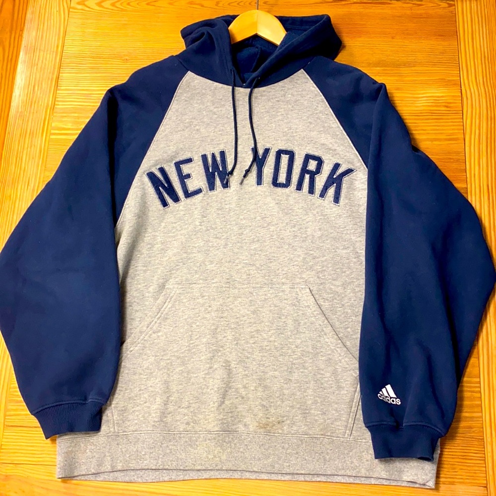 Adidas New York Yankees Hoodie Men’s M Gray Navy